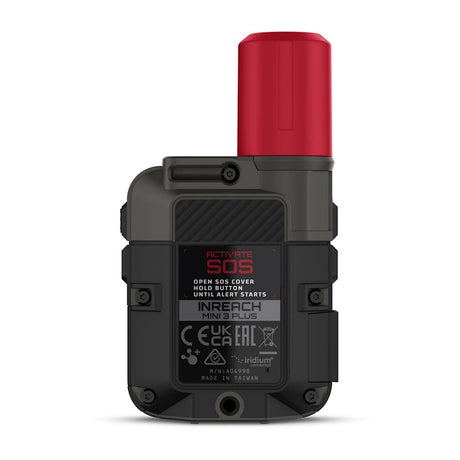 Back view of Garmin inReach mini 3 Plus SOS satellite communicator