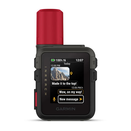 Front view of Garmin inReach mini 3 Plus SOS satellite communicator