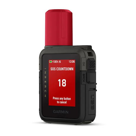 SOS screen view of Garmin inReach mini 3 Plus SOS satellite communicator
