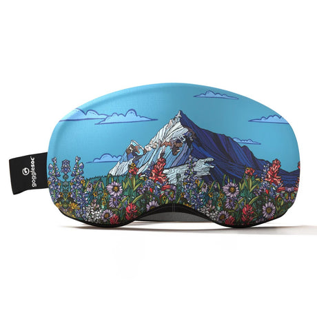 Goggle lens cover with Garibaldi graphic