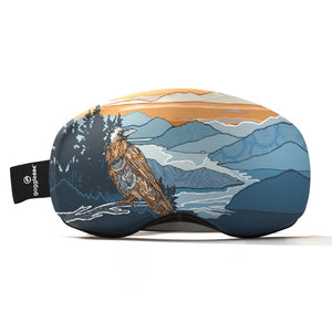 Goggle lens cover with Raven graphic