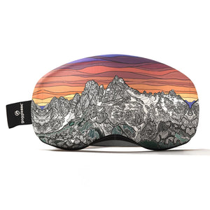 Goggle lens cover with Sky pilot graphic
