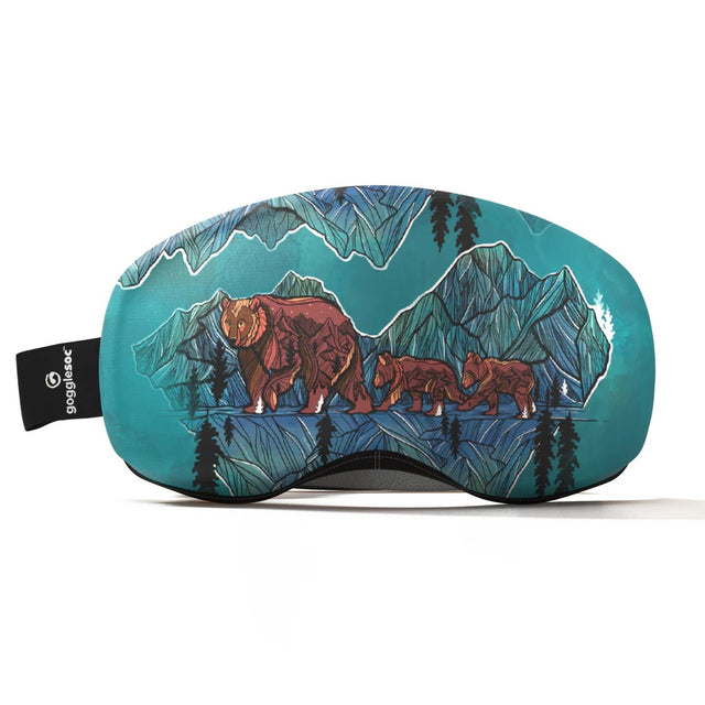 Goggle lens cover with bears graphic