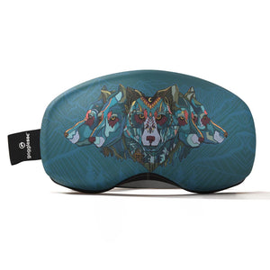 Goggle lens cover with Wolves graphic