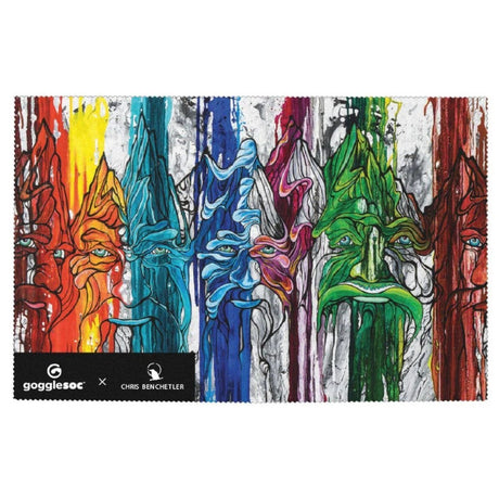 Gogglesoc lens wipe with Asthenospheric mangle graphic