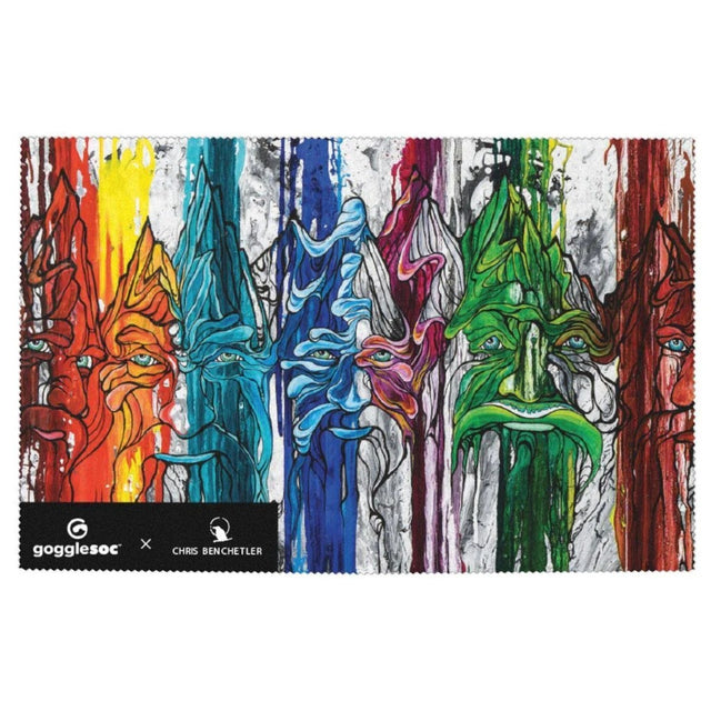 Gogglesoc lens wipe with Asthenospheric mangle graphic