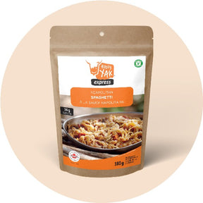 Happy Yak neapolitan spaghetti freeze-dried meal