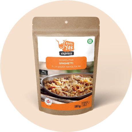 Happy Yak neapolitan spaghetti freeze-dried meal