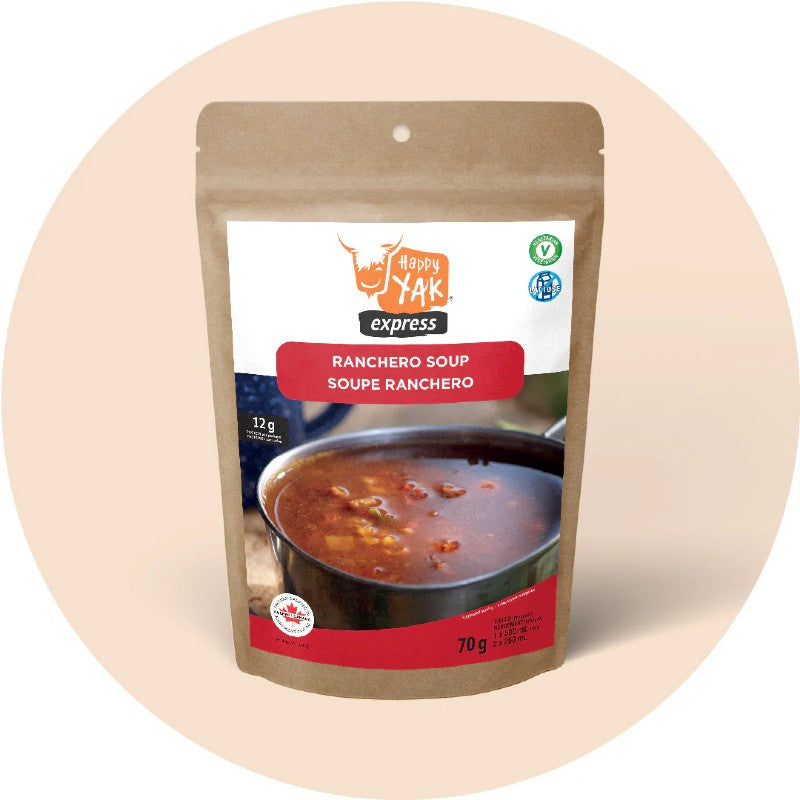Pouch of Happy Yak Ranchero Soup freeze-dried meal