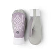 Women's Hestra XC Primaloft mittens in purple print