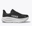 Side view of men's Hoka Bondi 9 running shoe in black/white