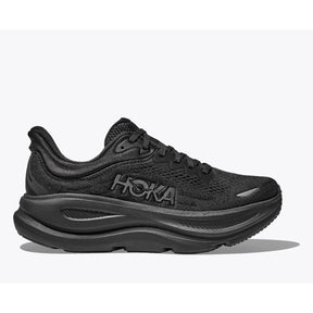 Side view of men's black Hoka Bondi 9 running shoe