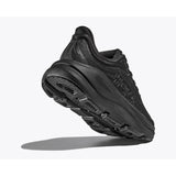 Sole view of men's black Hoka Bondi 9 running shoe