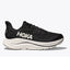 Side view of women's Hoka Clifton 10 running shoe in black/white