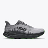 Side view of men's grey Hoka Clifton 11 running shoe