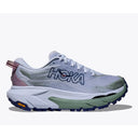Side view of women's blue/green Hoka Mafate 5 running shoe
