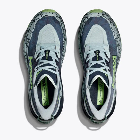 Top view of men's Hoka Speedgoat 6 trail running shoes in droplet/nautical dusk colour