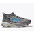 Side view of men's Hoka Speedgoat 6 Mid GTX trail running shoe in Satellite Grey/Stardust colour