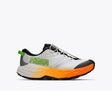 Side view of kids' white/orange Hoka Speedgoat 7 running shoe