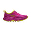 Side view of kids' pink/yellow Hoka Speedgoat 7 running shoe