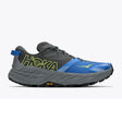 Side view of men's grey/blue Hoka Speedgoat 7 running shoe