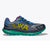 Side view of men's Hoka Tecton X 2 trail running shoe in strata/virtual blue colour