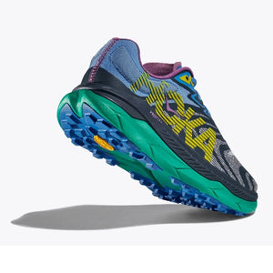 Sole view of men's Hoka Tecton X 2 trail running shoe in strata/virtual blue colour