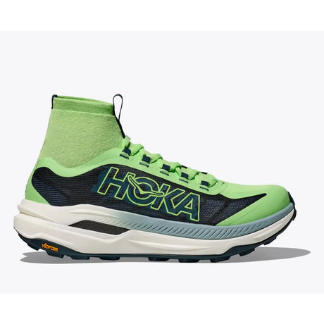 Side view of men's Hoka Tecton X 3 running shoe in apple/twilight colour