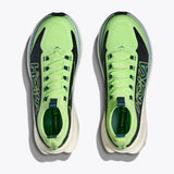 Top view of men's Hoka Tecton X 3 running shoes in apple/twilight colour