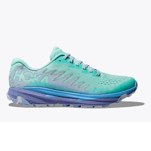 Side view of women's Hoka Torrent 3 running shoe in cloudless/cosmos colour