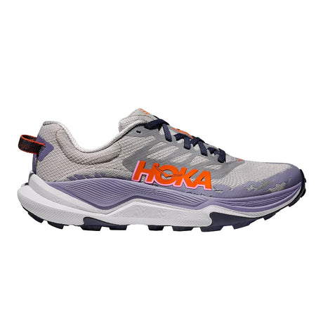 Side view of women's Hoka Torrent 4 running shoe in 'stardust' colour