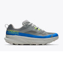 Side view of men's grey/blue Hoka Torrent 5 running shoe
