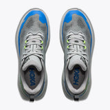 Top view of men's grey/blue Hoka Torrent 5 running shoes