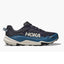 Side view of men's Hoka Torrent 4 trail running shoe in grey/blue colour