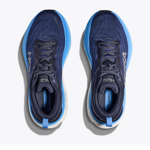 Top view of men's Hoka Bondi 8 running shoes in Outer Space 
