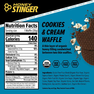 Cookies & Cream Honey Stinger energy waffle nutrition facts