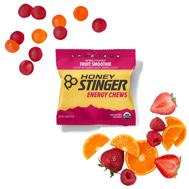 Package of Honey Stinger fruit smoothie energy chews