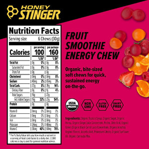 Honey Stinger fruit smoothie energy chews nutrition facts