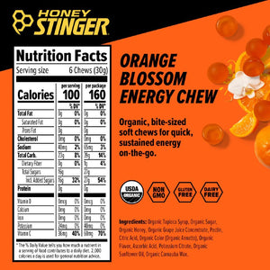 Honey Stinger orange blossom energy chews nutrition facts