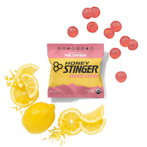 Package of Honey Stinger pink lemonade energy chews