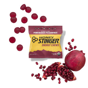 Package of Honey Stinger pomegranate passionfruit energy chews