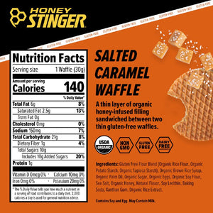 Salted caramel Honey Stinger energy waffle nutrition facts