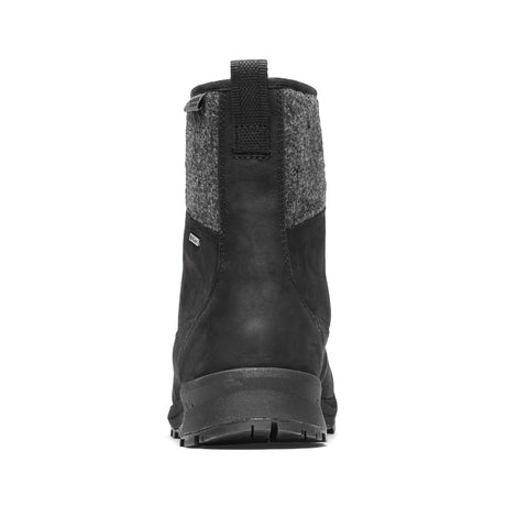 Heel view of men's Icebug Adak Michelin winter boot in black/grey
