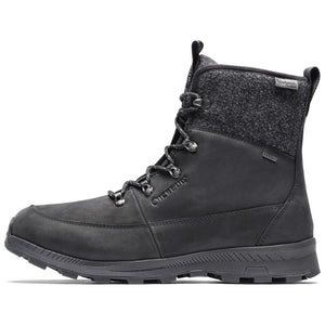 Side view of men's Icebug Adak Michelin winter boot in black/grey