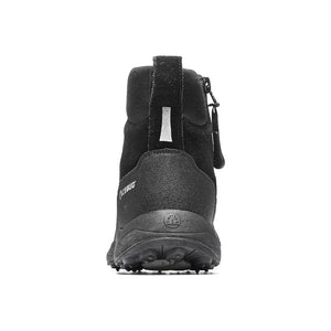 Heel view of men's black Icebug Metro2 studded winter boot 