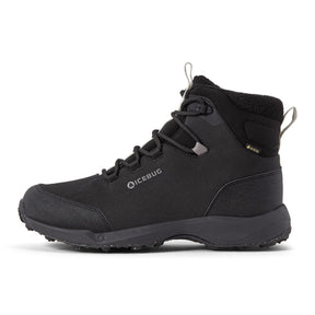 Side view of a black Icebug Pace 4 studded winter boot