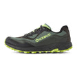 Side view of men's black/green Icebug Pytho 7 studded running shoe