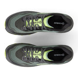 Top view of men's black/green Icebug Pytho 7 studded running shoes