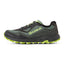 Side view of women's black/green Icebug Pytho 7 studded running shoe