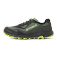Side view of women's black/green Icebug Pytho 7 studded running shoe